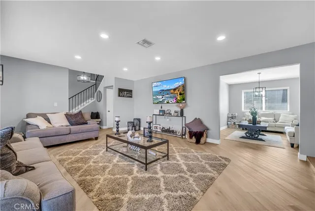 a living room with furniture