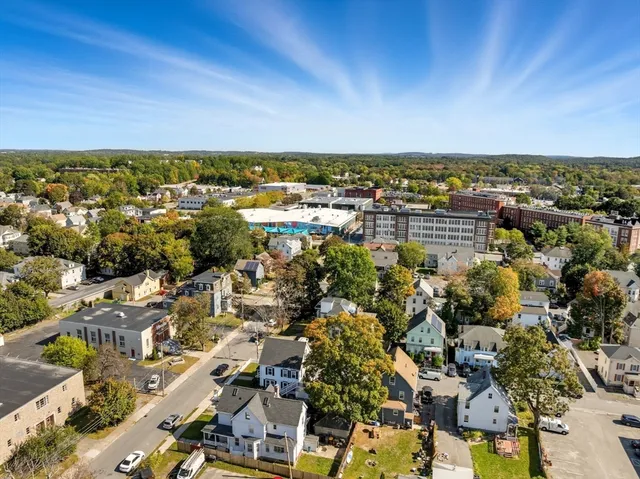 an aerial view of a city with lots of residential buildings