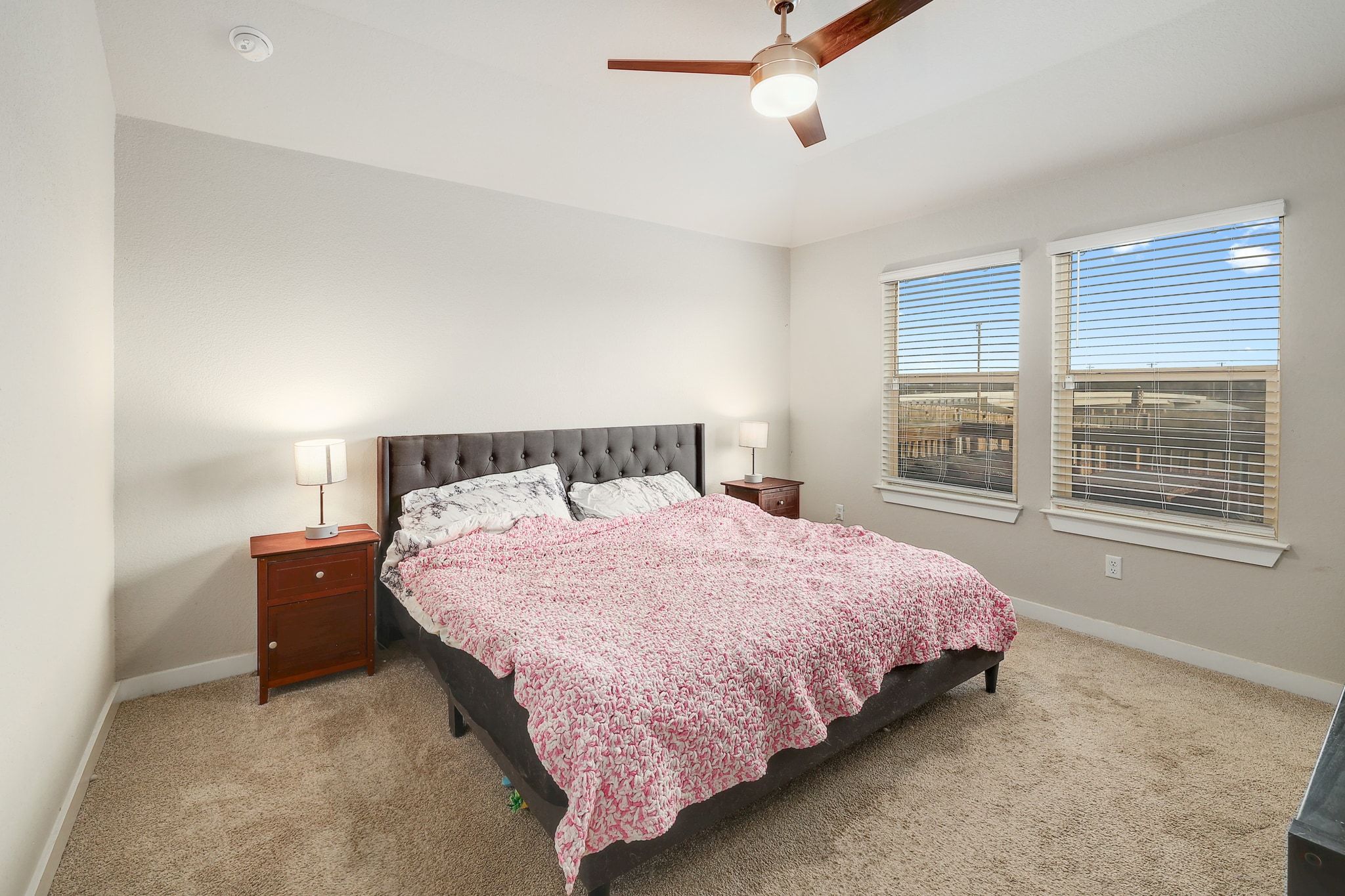 204 Halford Road Georgetown, TX 78633 - Photo 13 of 27 Carpeted bedroom with a ceiling fan and vaulted ceiling