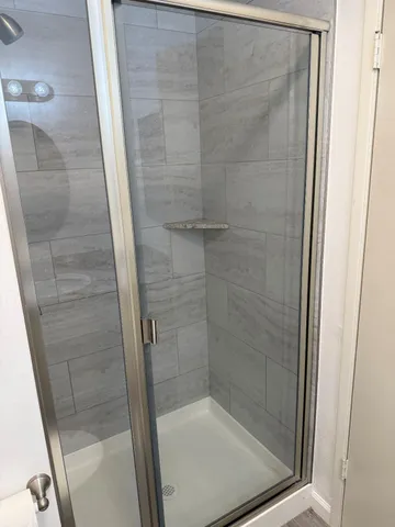 a bathroom with a shower