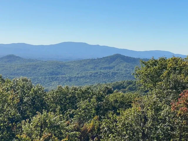 a view of an outdoor space and mountain view