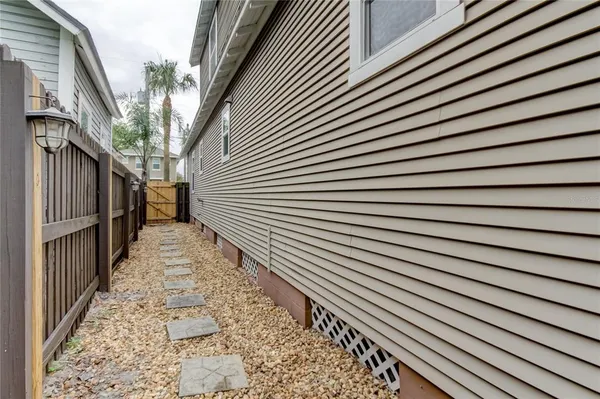 a view of a backyard with a garden