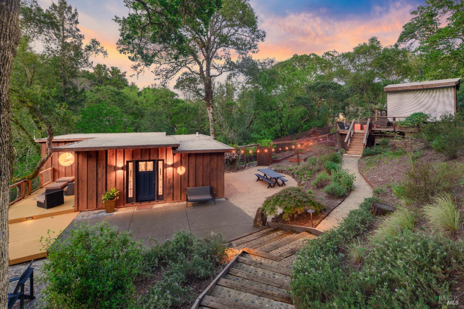 116 Hill Road Glen Ellen, CA 95442 - Photo 2 of 48 Residence has multiple outdoor lounging, entertaining and gardening areas amidst nature.