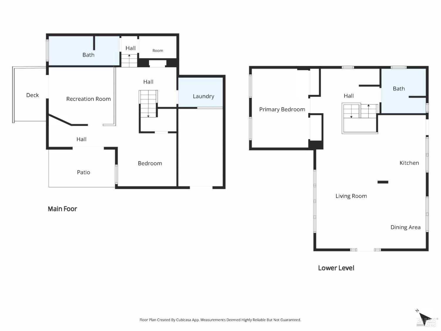 116 Hill Road Glen Ellen, CA 95442 - Photo 48 of 48 Main Floor and Lower Floor floor plans