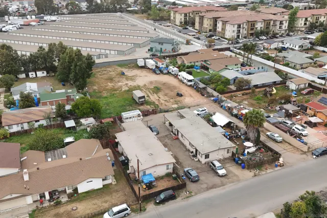an aerial view of a city