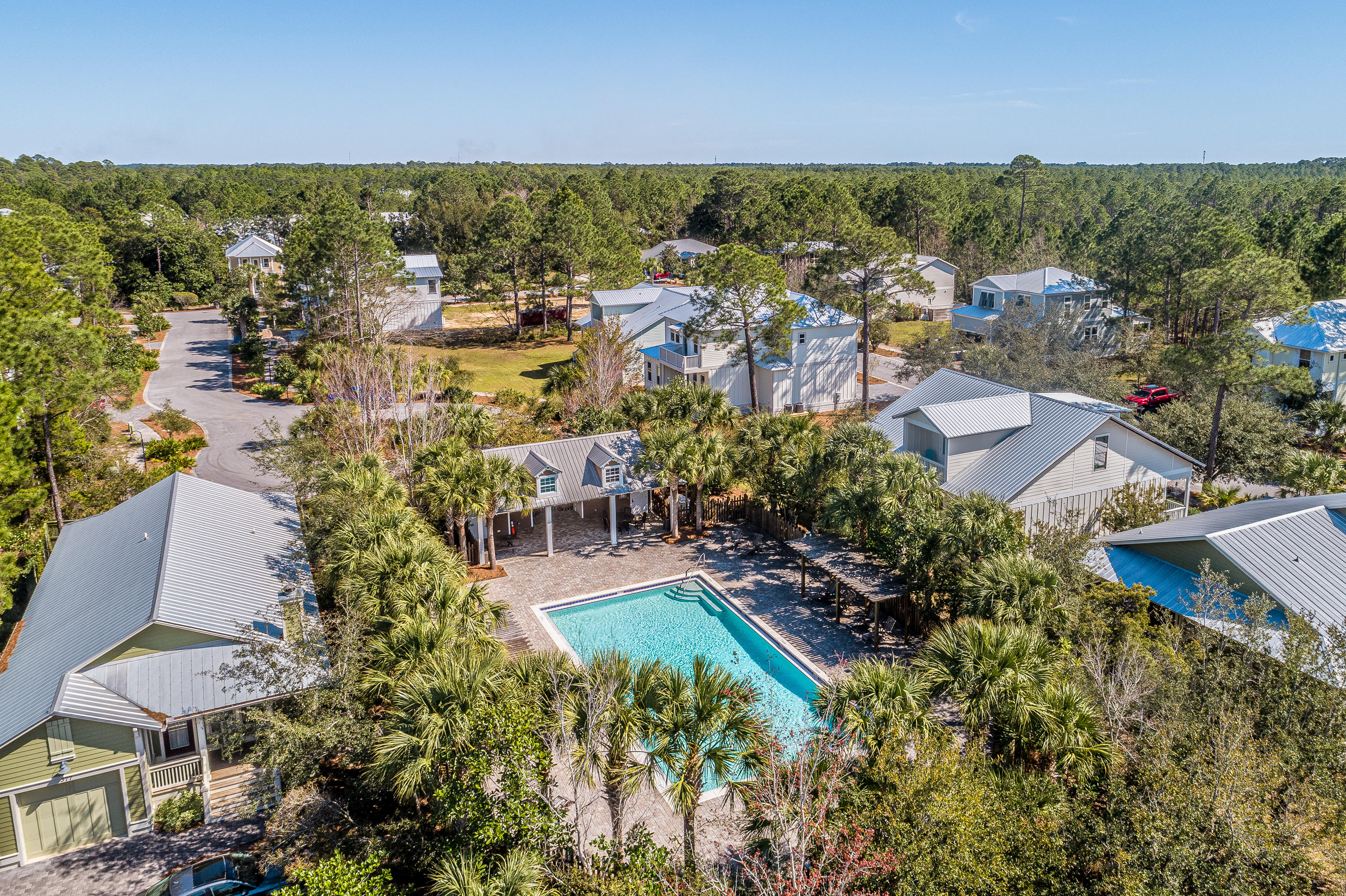 143 Marlberry Santa Rosa Beach Santa Rosa Beach, FL 32459 - Photo 51 of 53 an aerial view of residential houses with outdoor space and trees