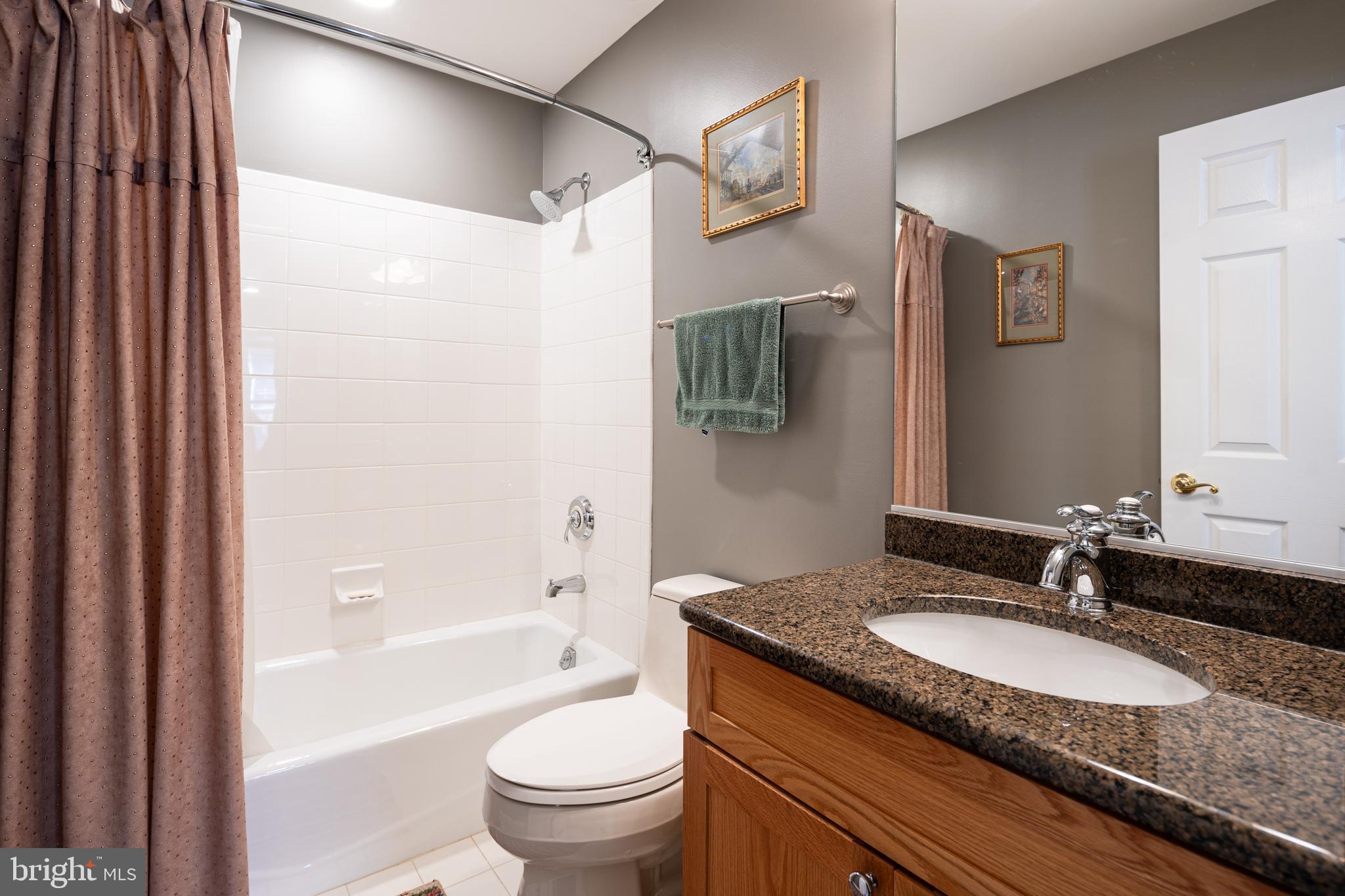 2317 Boston Street, Unit 3 Baltimore, MD 21224 - Photo 27 of 51 a bathroom with a granite countertop sink toilet and shower