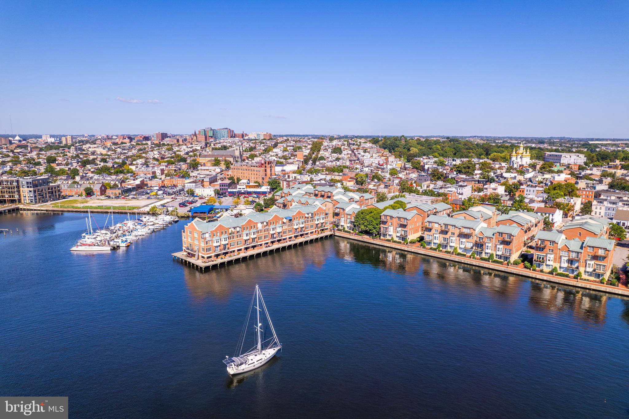 2317 Boston Street, Unit 3 Baltimore, MD 21224 - Photo 50 of 51 an aerial view of ocean and residential houses with outdoor space