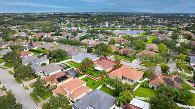 an aerial view of multiple house