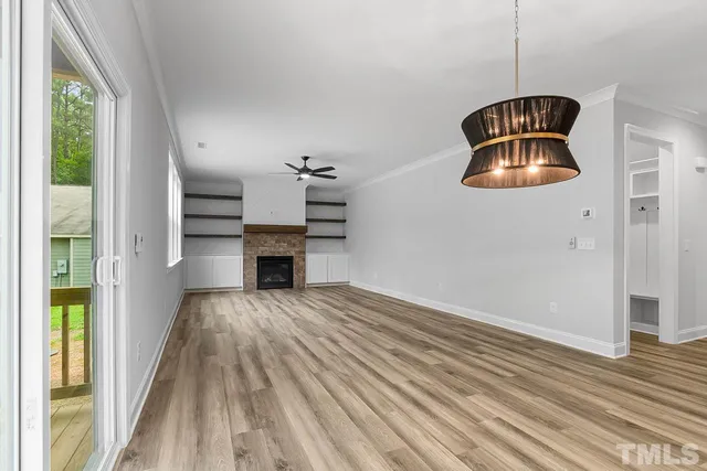 an empty room with a window