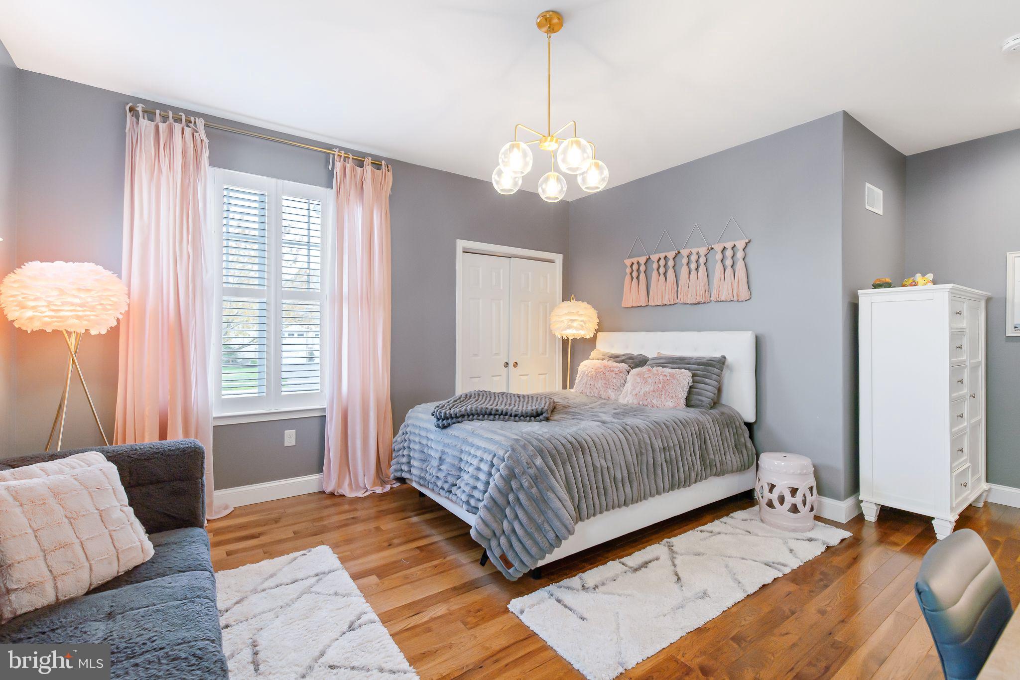 641 Dorset Street Lititz, PA 17543 - Photo 28 of 48 a spacious bedroom with a bed and a chandelier
