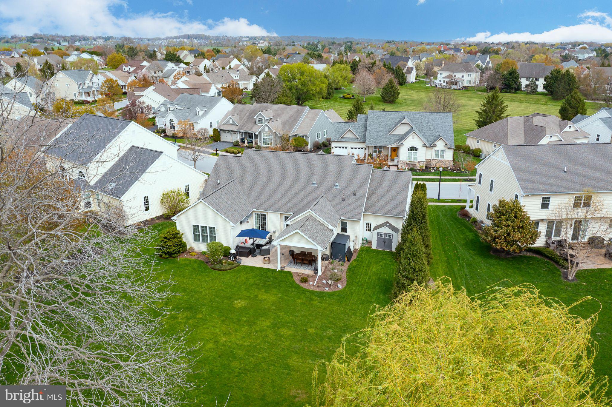 641 Dorset Street Lititz, PA 17543 - Photo 8 of 48 an aerial view of a house with garden space and a car parked side of the road