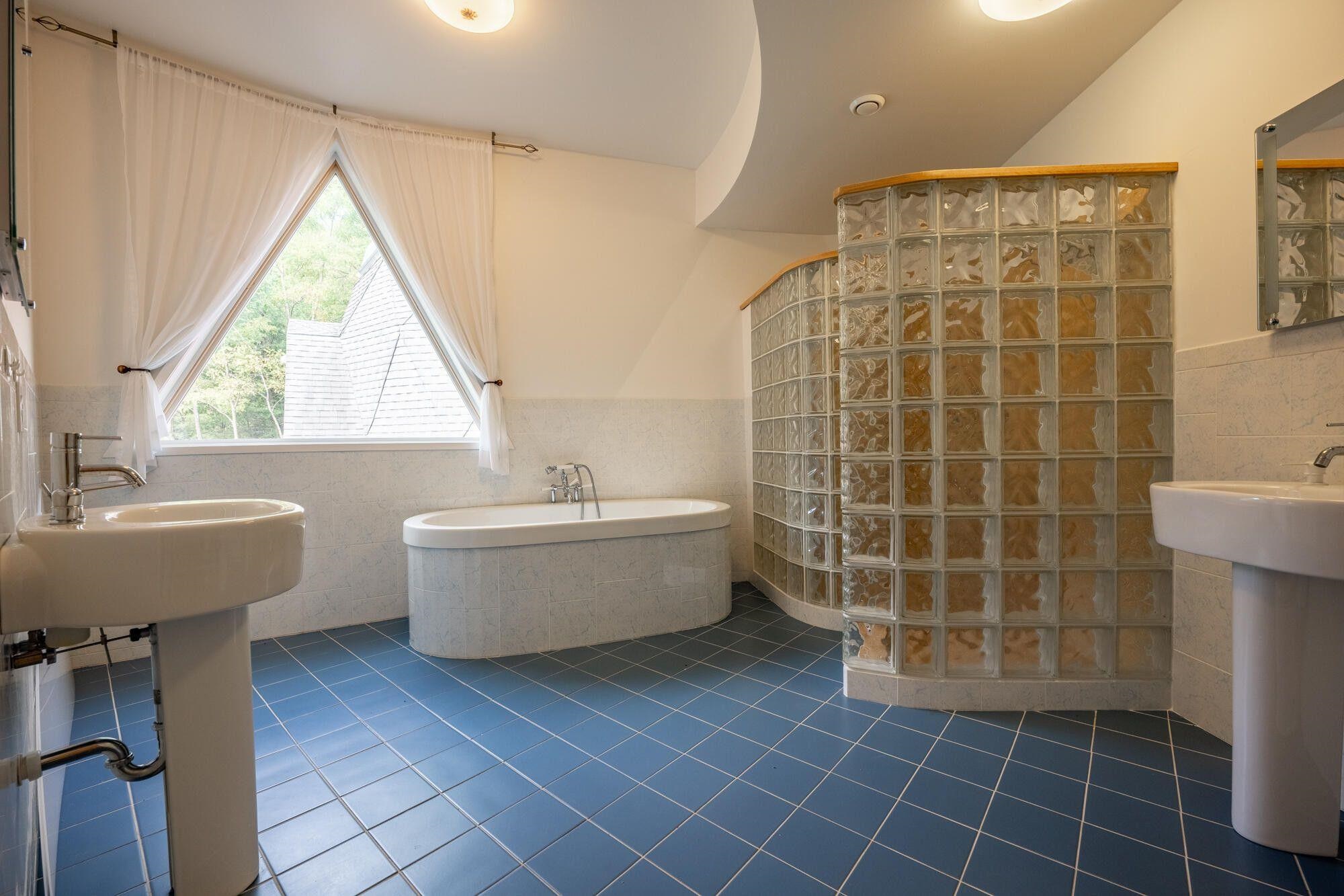4745 Plank Road Natural Bridge, VA 24578 - Photo 39 of 75 Master Bath with tile floor, walk-in shower, soaking tub, two separate sinks.