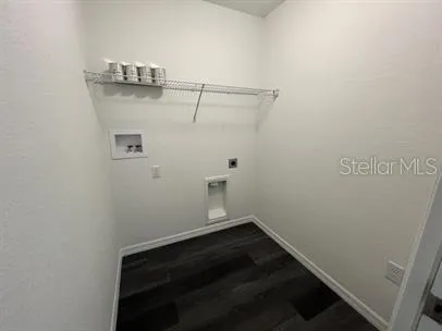 a view of small space with racks on the wall