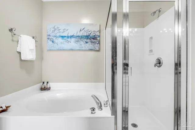 a bathroom with a tub