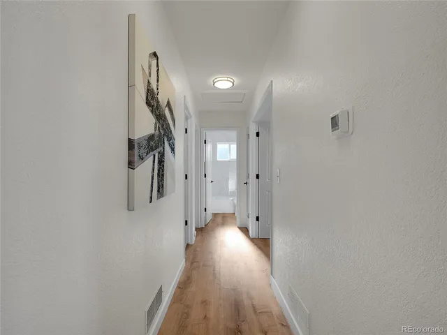 a view of hallway with stairs
