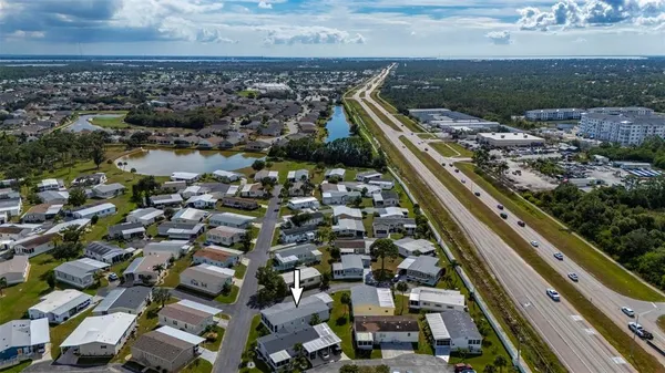 an aerial view of a city