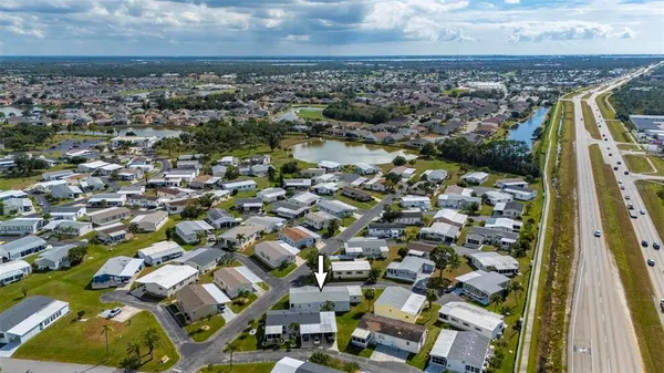 an aerial view of multiple house