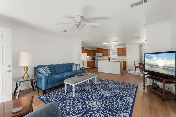 a living room with furniture and a couch