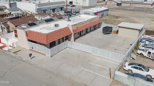 an aerial view of a house with balcony