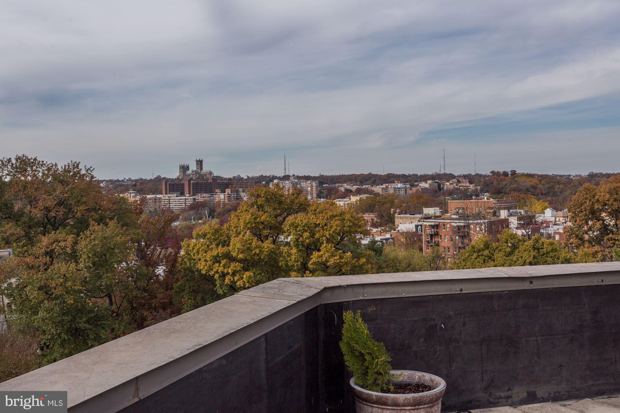 1880 Columbia Road Northwest, Unit 504 Washington, DC 20009 - Photo 23 of 30 Rooftop deck looking towards National Cathedral