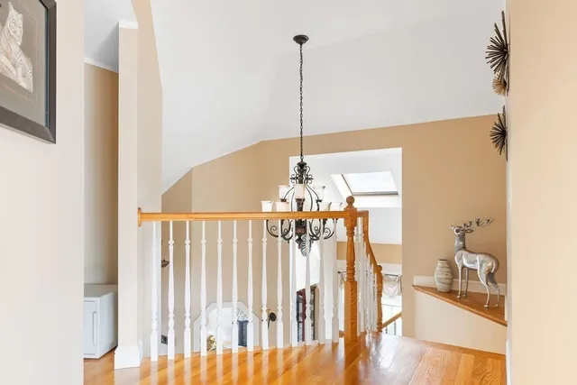 a view of a livingroom with wooden floor