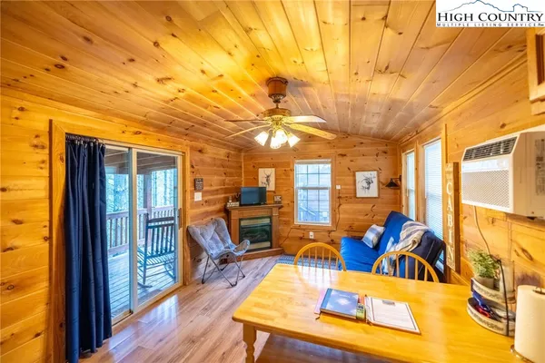 a view of a swimming pool with seating area