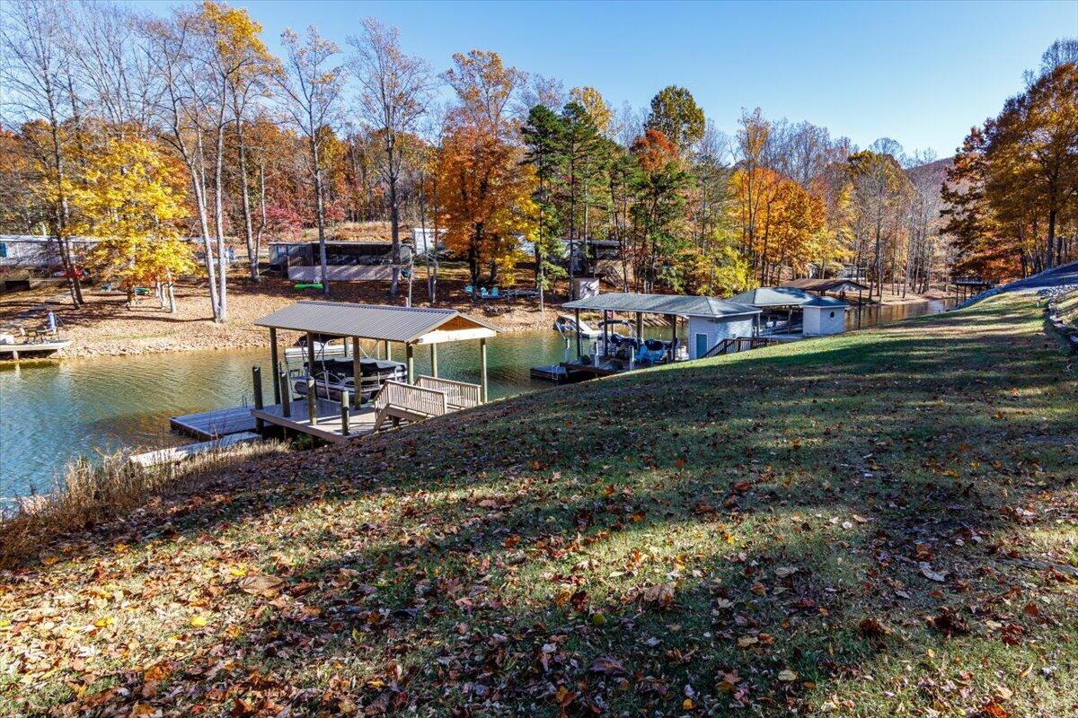 448 Lakeside Road Penhook, VA 24137 - Photo 41 of 51 a view of a yard with a fountain