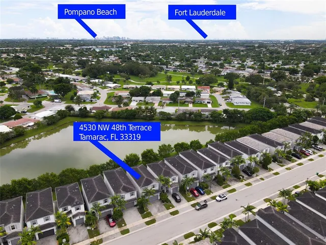 an aerial view of multiple house