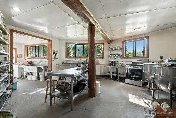 a workspace with furniture