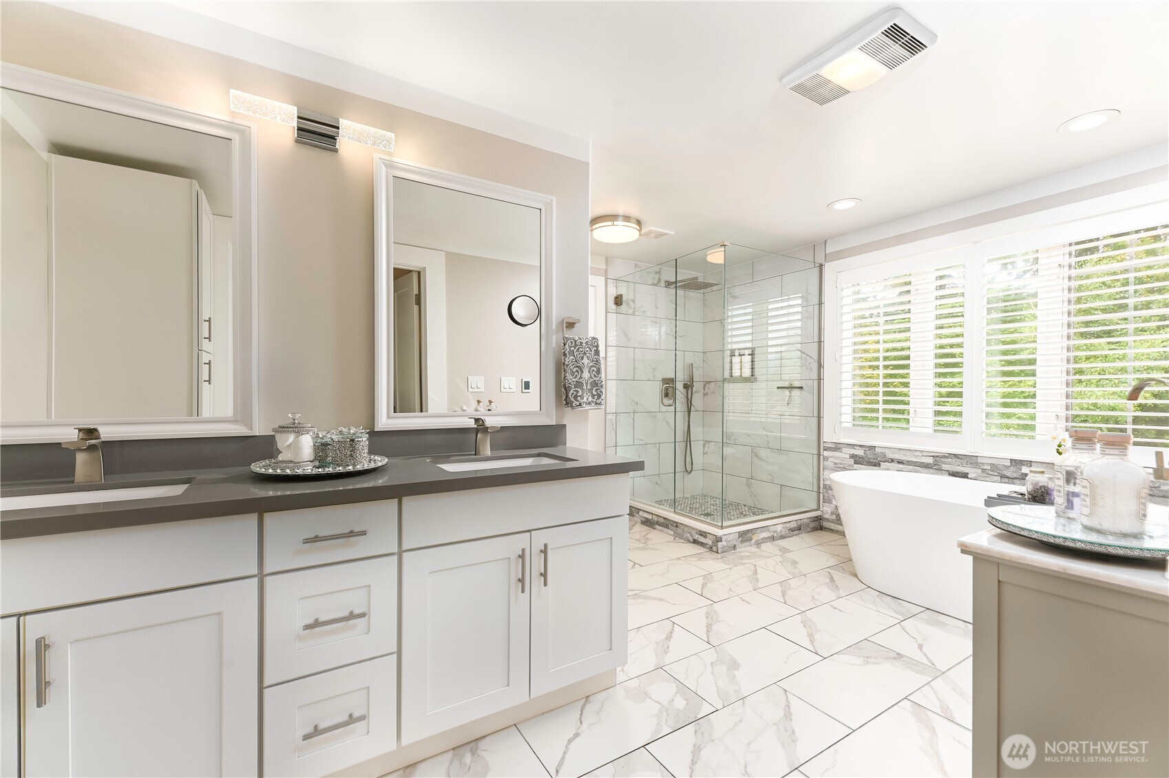 12523 Woods Lake Road Monroe, WA 98272 - Photo 23 of 40 a spacious bathroom with a granite countertop sink mirror and a