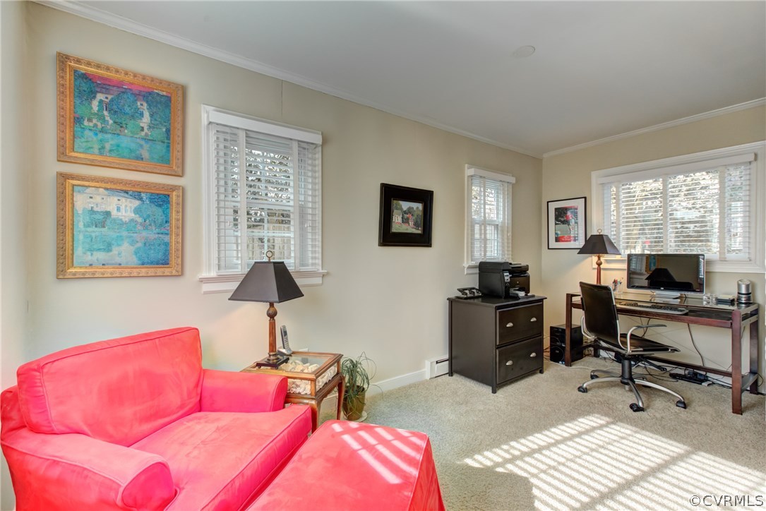 7716 Brookside Road Richmond, VA 23229 - Photo 8 of 27 Home office with 2-inch window blinds and a relaxi