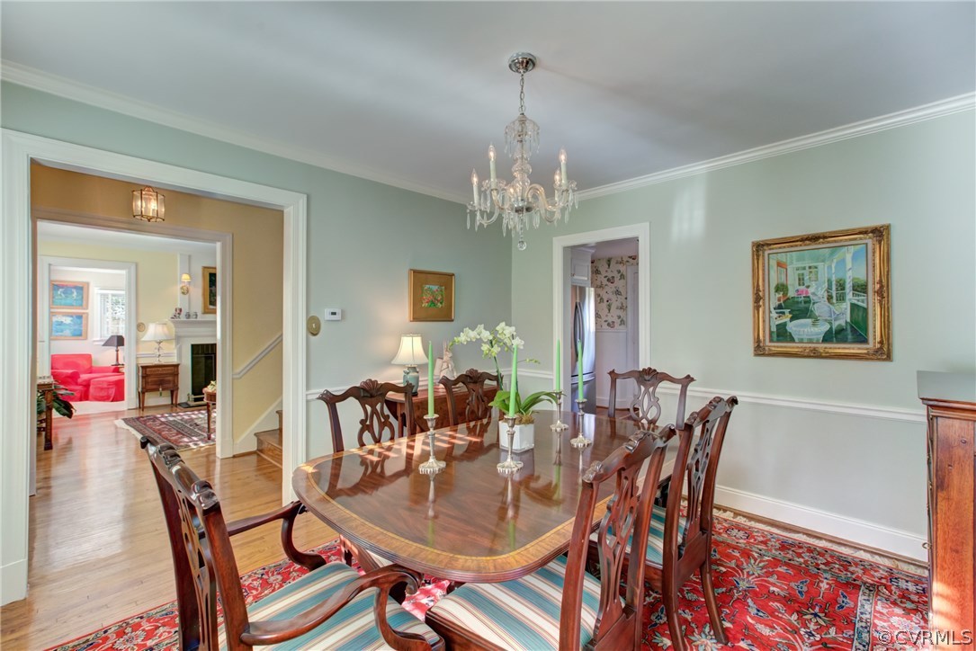 7716 Brookside Road Richmond, VA 23229 - Photo 9 of 27 Dining room with crown moulding & chair rail, and.