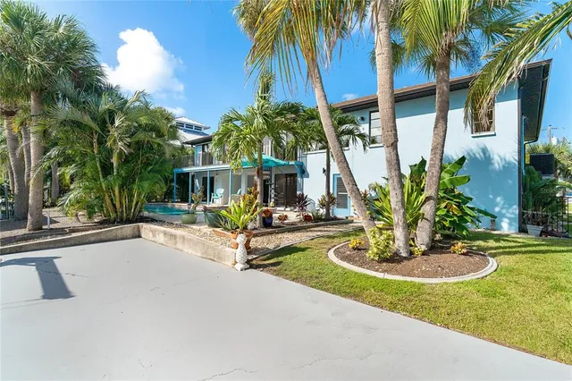 a view of a lake with couches