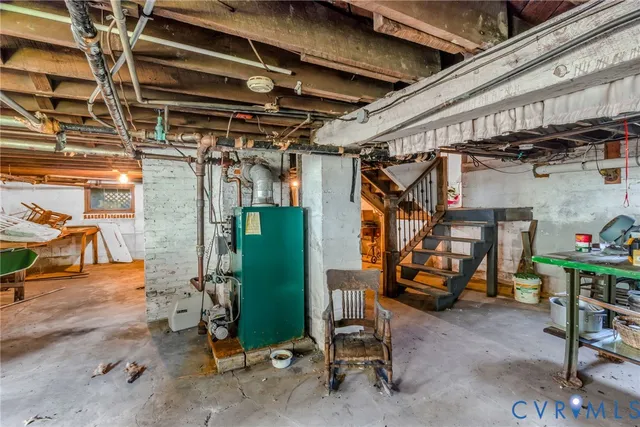 a view of a garage with storage