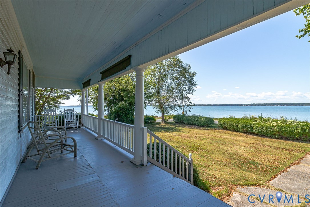 218 Fleeton Point Circle Reedville, VA 22539 - Photo 10 of 43 Porch with a water view and a lawn