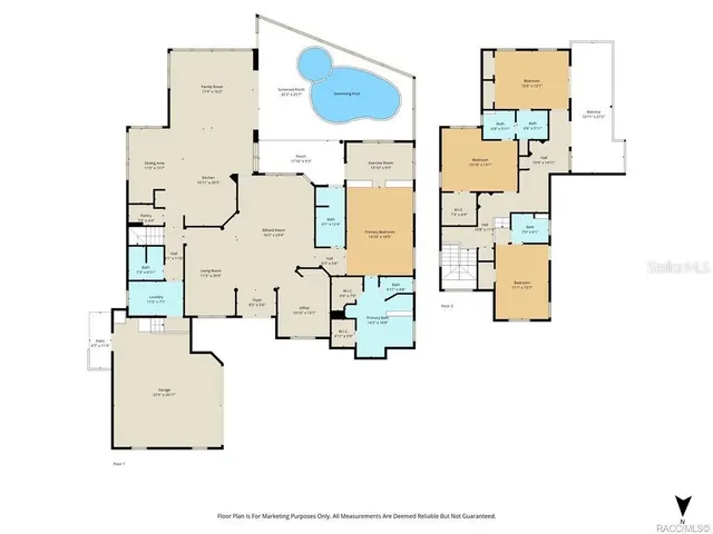 an aerial view of a kitchen