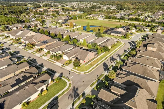 an aerial view of a city