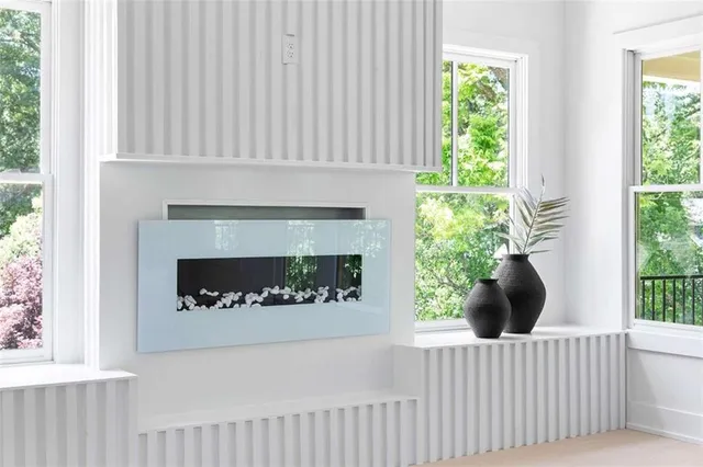 a white stove top oven sitting in a kitchen