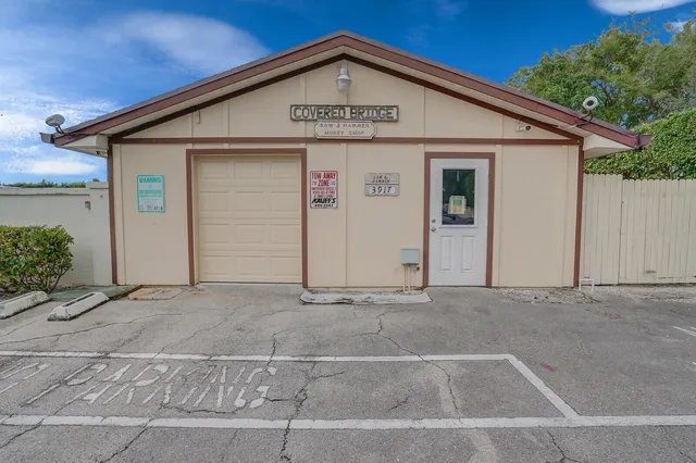a view of backyard of house