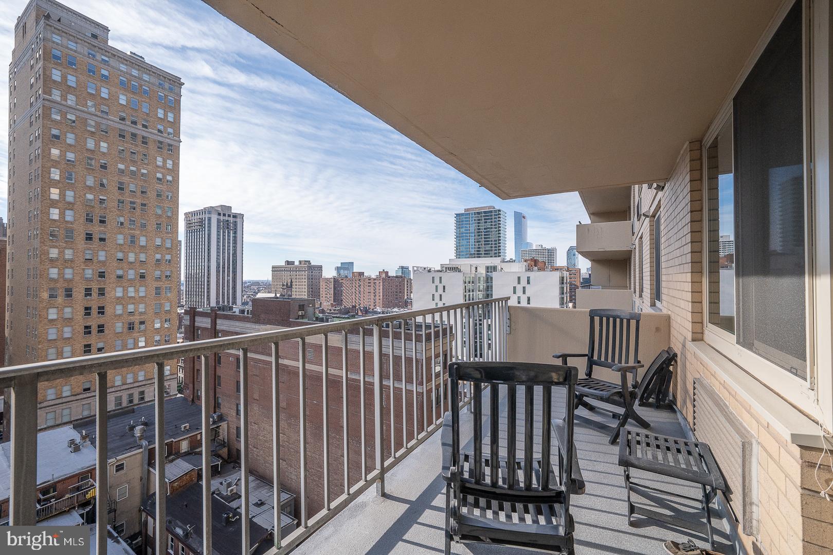 1919 Chestnut Street, Unit 1316 Philadelphia, PA 19103 - Photo 14 of 24 a view of a balcony with wooden floor