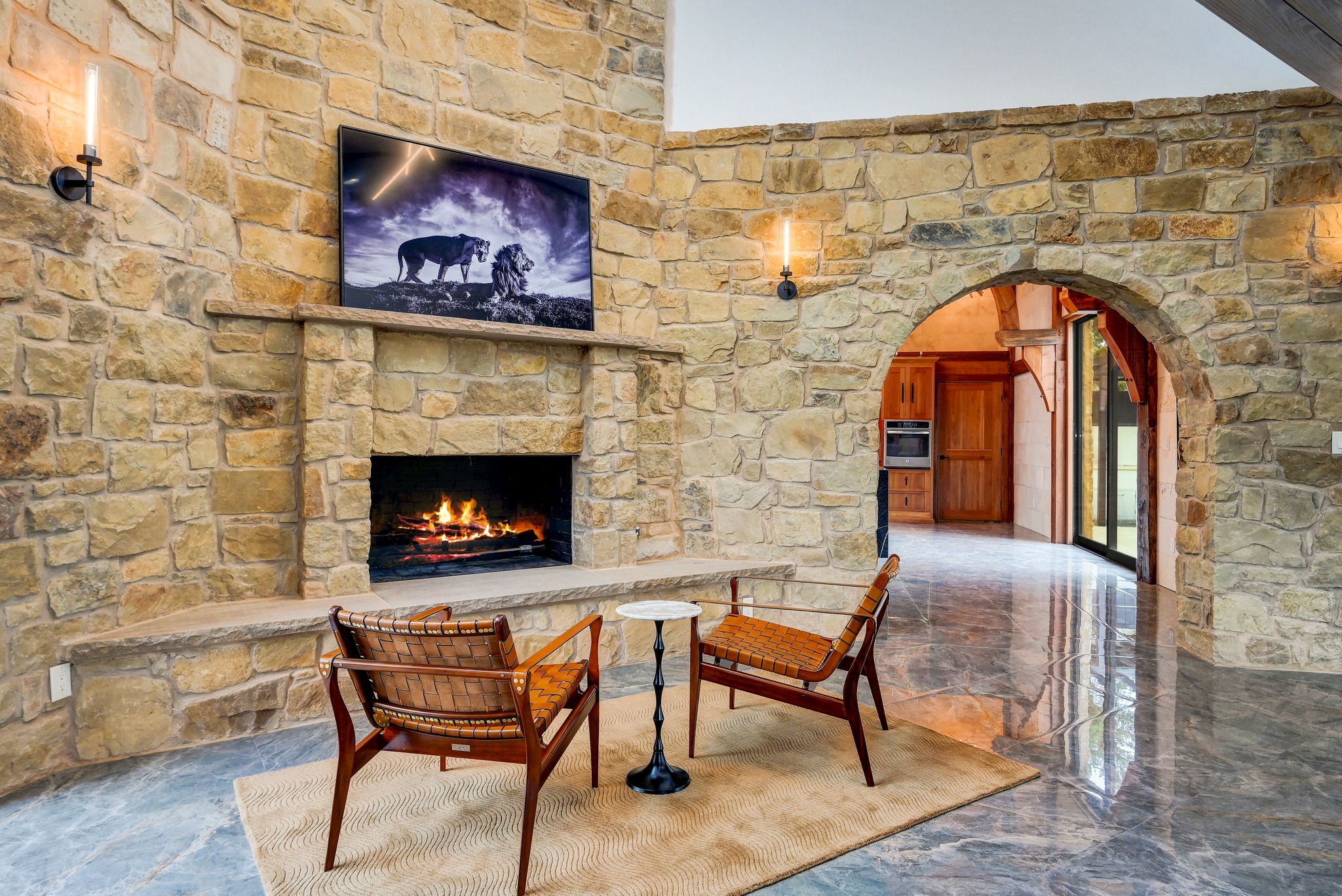 700 Rancho Grande Drive Wimberley, TX 78676 - Photo 13 of 39 Beautiful stone fireplace in family room
