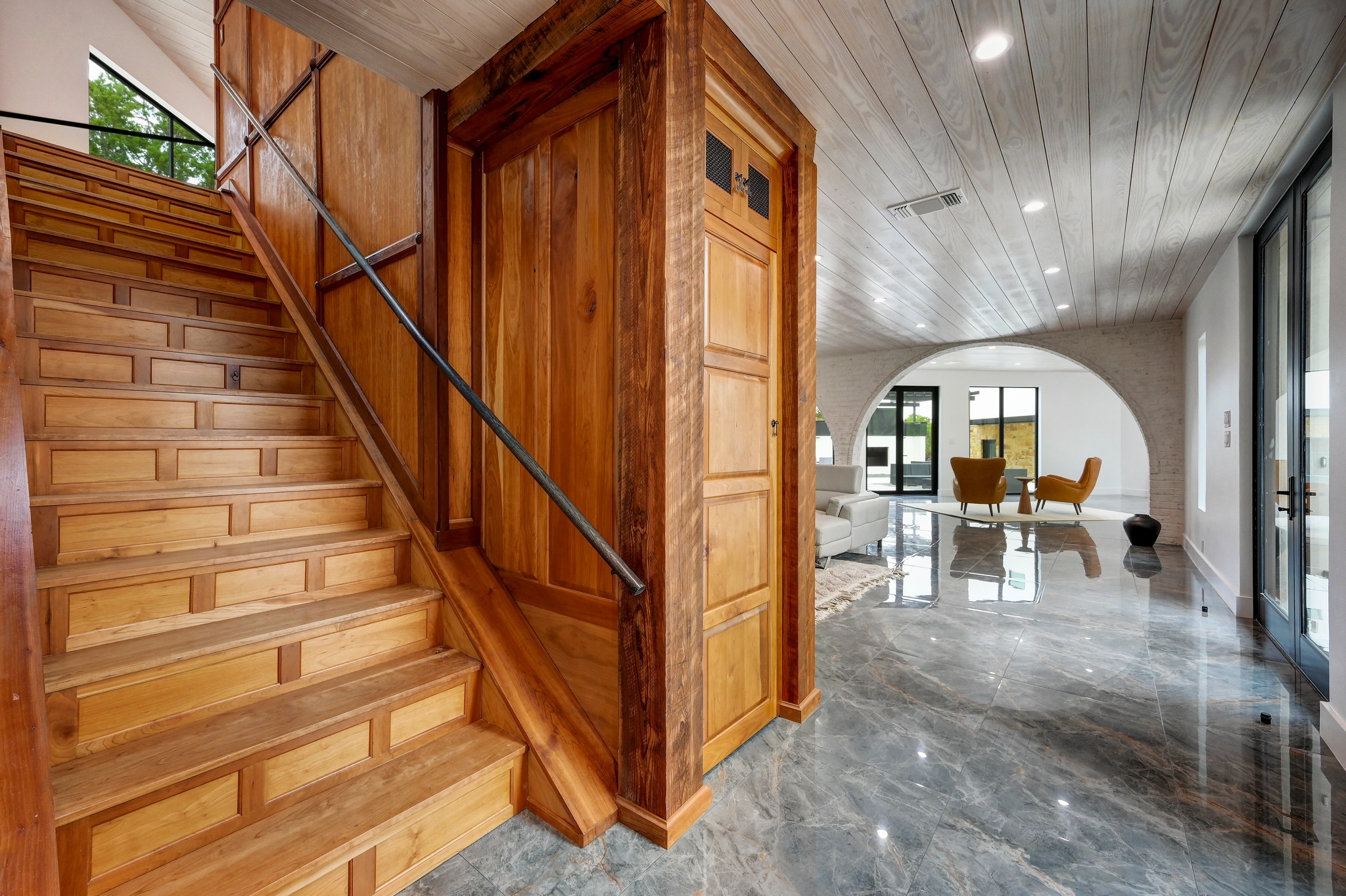 700 Rancho Grande Drive Wimberley, TX 78676 - Photo 19 of 39 Staircase featuring custom wood work