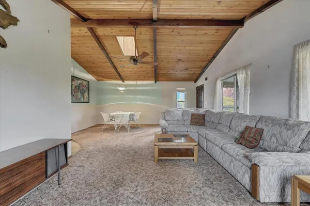 a living room with furniture and a couch