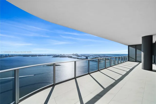 a view of balcony with ocean view