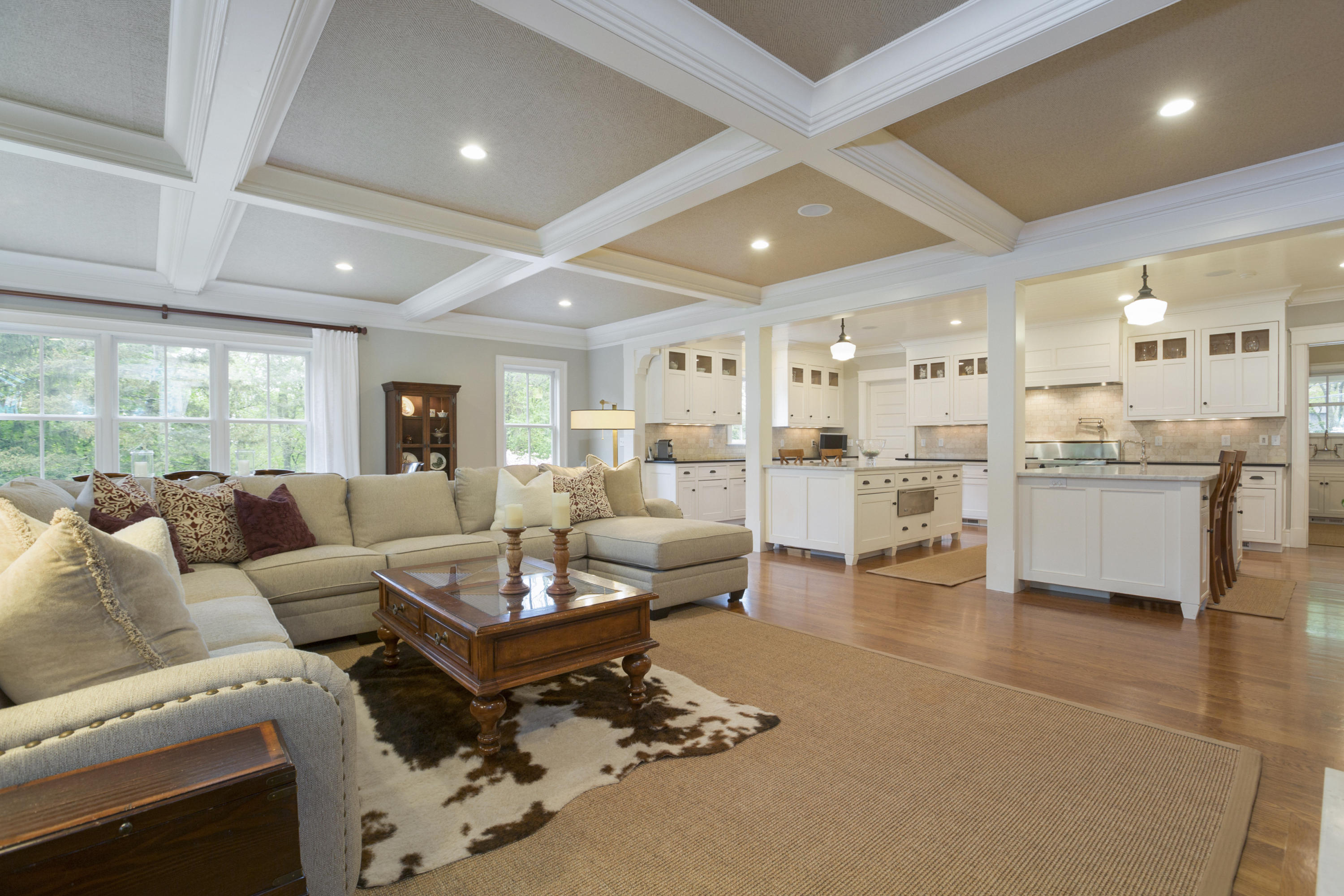62 Stanton Road Darien, CT 06820 - Photo 12 of 52 a living room with furniture kitchen view and a large window