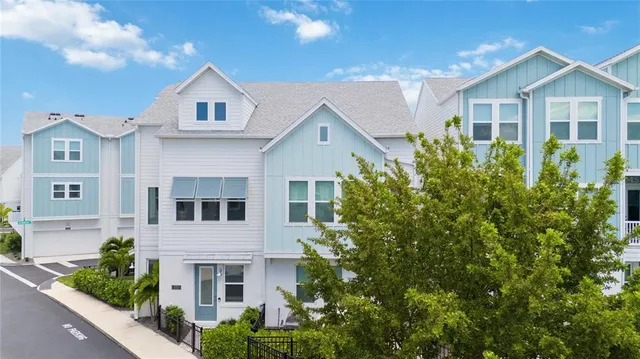 a view of a patio with a fountain