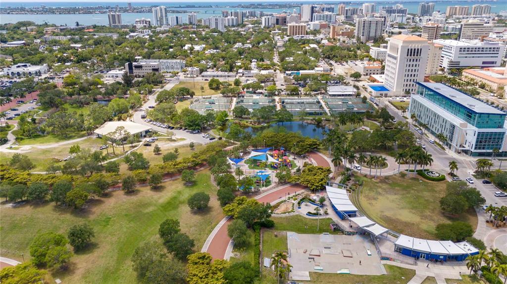 2344 Lindstrom Street Sarasota, FL 34237 - Photo 55 of 56 an aerial view of residential houses with outdoor space