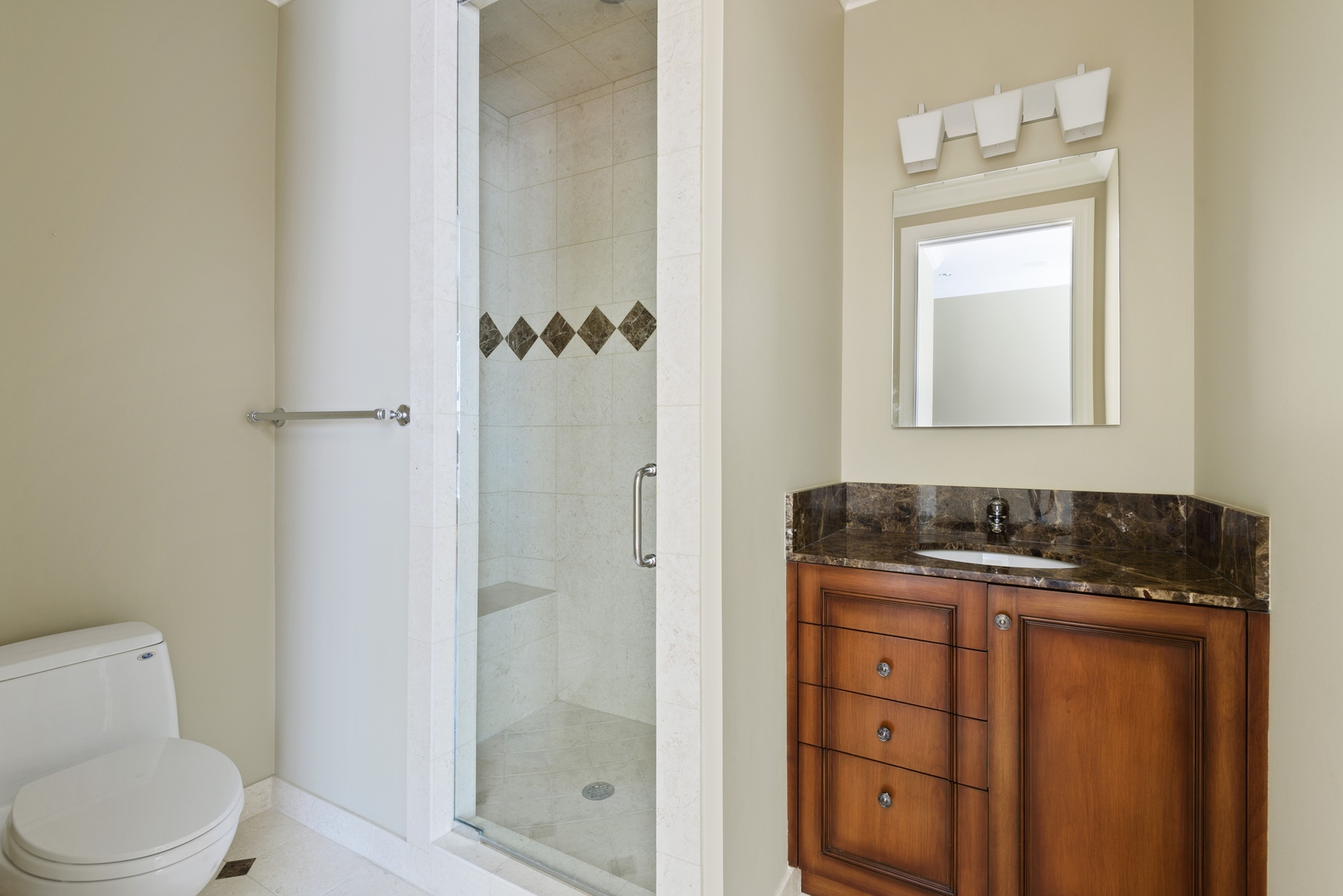 2015 Lake Avenue Wilmette, IL 60091 - Photo 26 of 45 a bathroom with a granite countertop sink toilet and shower