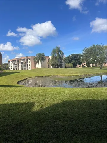 a view of a big yard with a large trees